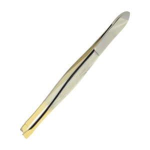Gold Tipped, Surgical Grade, German Stainless Steel Tweezers (Straight) - Flawless Facial Hair and Eyebrow Shaping and Removal for Men-Women