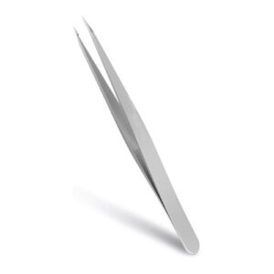 Pointed Tweezers for women Facial hair, NO Gaps Precision Tweezers for Eyebrows, Chin Hair, Ingrown Hair, Splinters, Glass Removal（Silver）