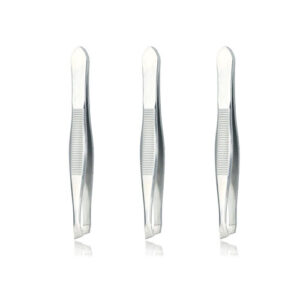 Precision Stainless Steel Slant Tip Tweezers Hair Plucker for Hair and Eyebrows Personal Care (Silver Tone)